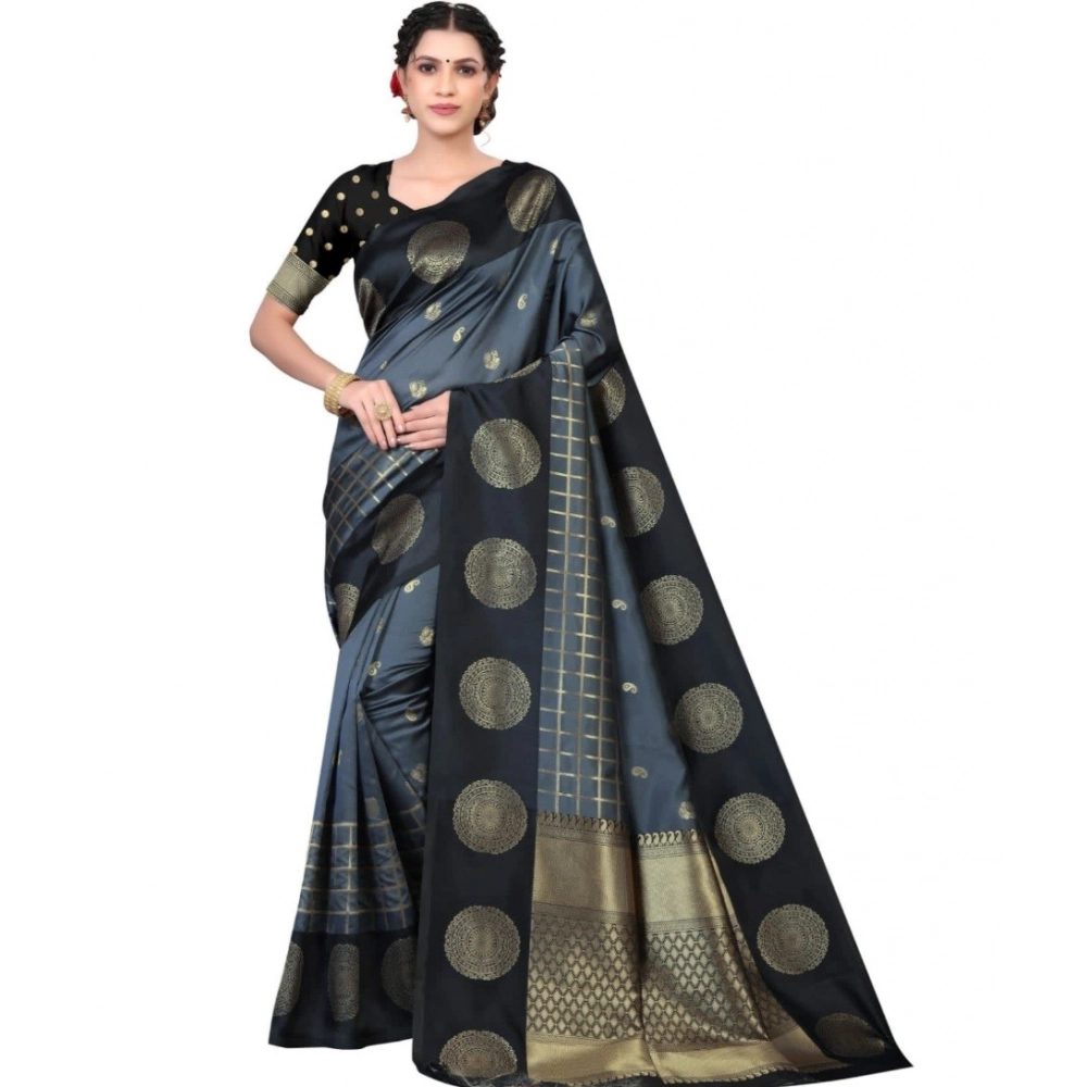 PID-63563-Women-s-Soft-Lichi-Silk-Printed-Saree-With-Unstitched-Blouse-5-5-Mtr-Black-1-1000x1000-1.webp Women's Soft Lichi Silk Printed Saree With Unstitched Blouse 5.5Mtr (Black) - Image 1