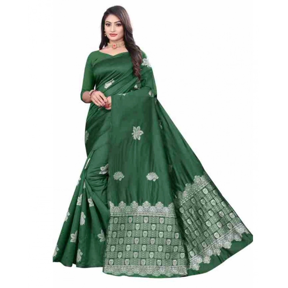 PID-63572-Women-s-Soft-Lichi-Silk-Printed-Saree-With-Unstitched-Blouse-5-5-Mtr-Green-1-1000x1000-1.webp Women's Soft Lichi Silk Printed Saree With Unstitched Blouse 5.5Mtr (Green) - Image 1