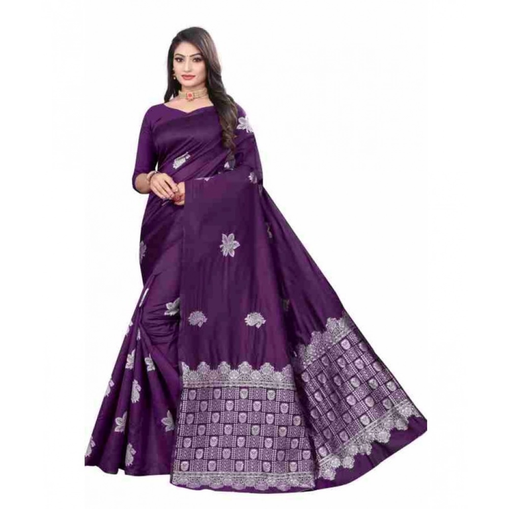 PID-63573-Women-s-Soft-Lichi-Silk-Printed-Saree-With-Unstitched-Blouse-5-5-Mtr-Purple-1-1000x1000-1.webp Women's Soft Lichi Silk Printed Saree With Unstitched Blouse 5.5Mtr (Purple) - Image 1