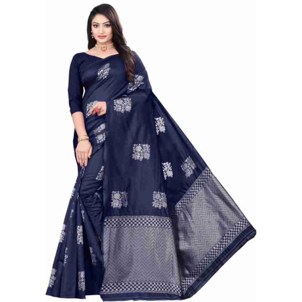PID-63575-Women-s-Soft-Lichi-Silk-Printed-Saree-With-Unstitched-Blouse-5-5-Mtr-Blue-1-1000x1000-1.webp Women's Soft Lichi Silk Printed Saree With Unstitched Blouse 5.5Mtr (Blue) - Image 1
