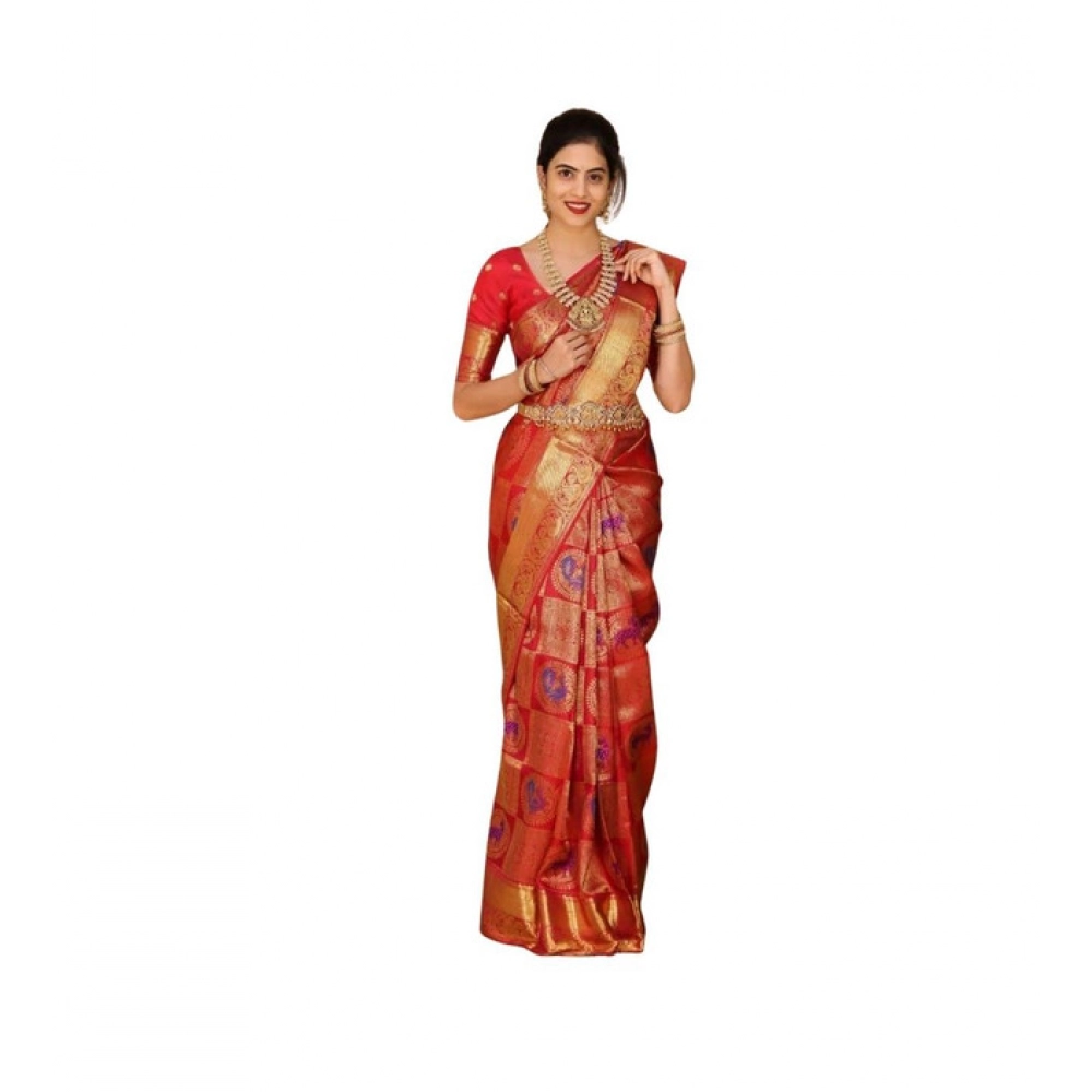 PID-63581-Women-s-Soft-Lichi-Silk-Printed-Saree-With-Unstitched-Blouse-5-5-Mtr-Red-1-1000x1000-1.webp Women's Soft Lichi Silk Printed Saree With Unstitched Blouse 5.5Mtr (Red) - Image 1
