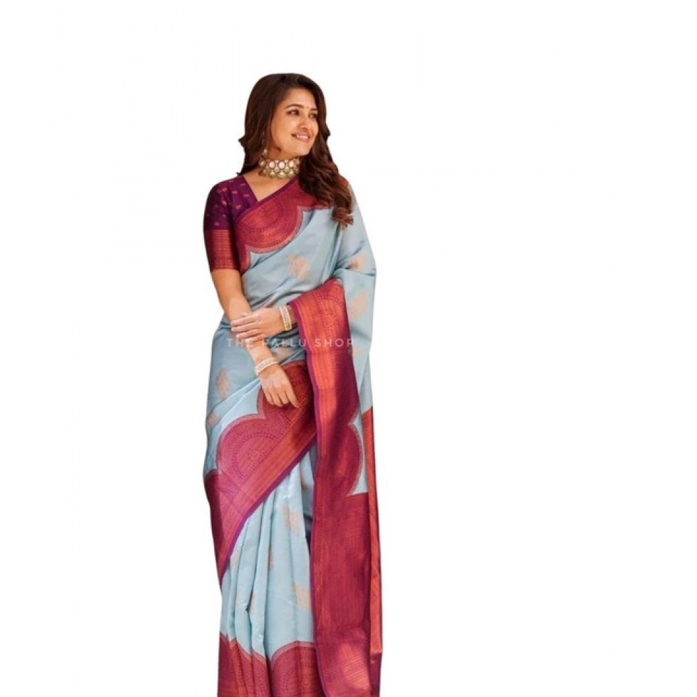 PID-63595-Women-s-Soft-Lichi-Silk-Printed-Saree-With-Unstitched-Blouse-5-5-Mtr-Light-Blue-1-1000x1000-1.webp Women's Soft Lichi Silk Printed Saree With Unstitched Blouse 5.5Mtr (Light-Blue) - Image 1