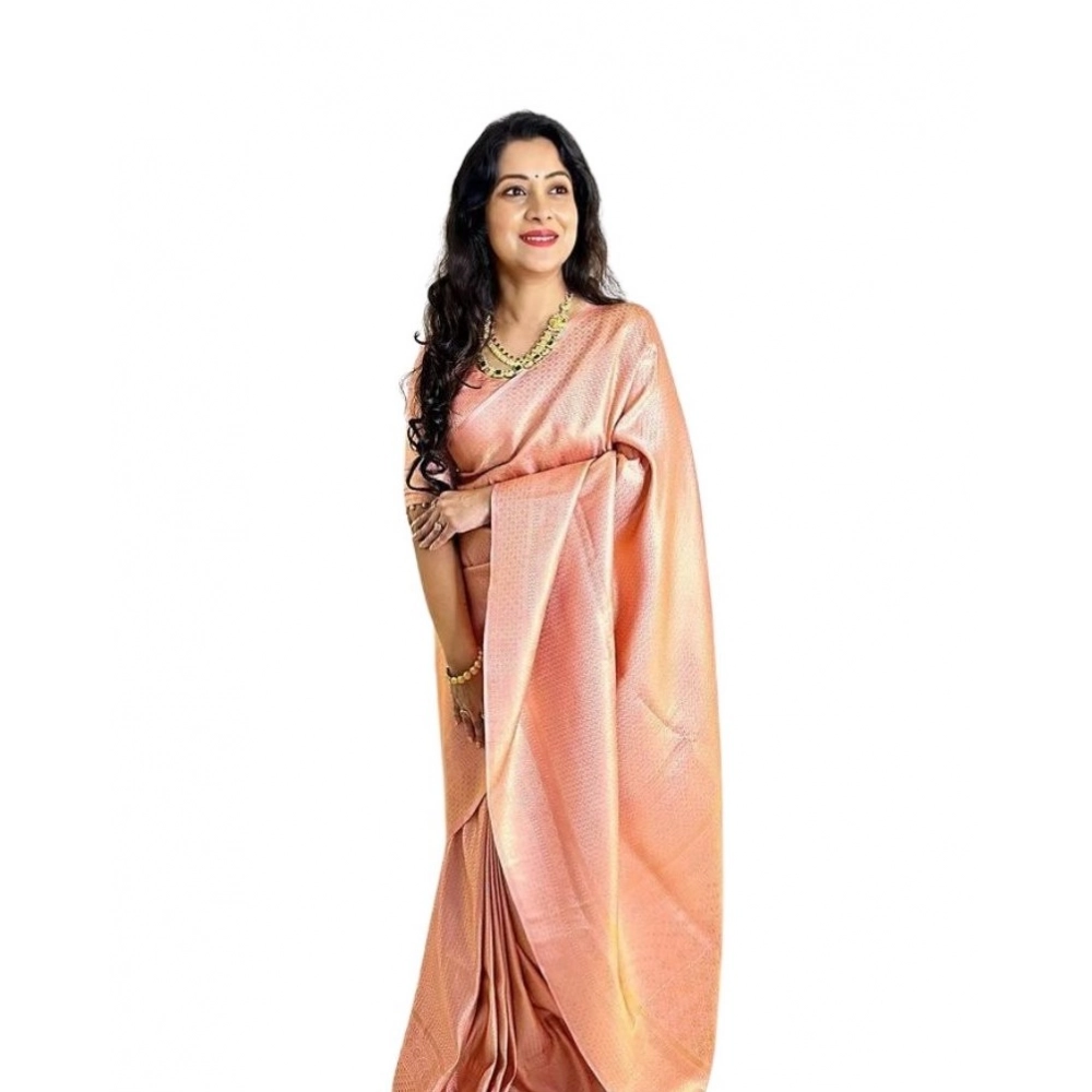 PID-63612-Women-s-Soft-Lichi-Silk-Printed-Saree-With-Unstitched-Blouse-5-5-Mtr-Peach-1-1000x1000-1.webp Women's Soft Lichi Silk Printed Saree With Unstitched Blouse 5.5Mtr (Peach) - Image 1