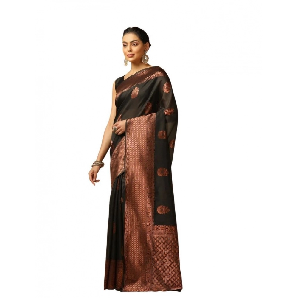 PID-63631-Women-s-Soft-Lichi-Silk-Printed-Saree-With-Unstitched-Blouse-5-5-Mtr-Black-1-1000x1000-1.webp Women's Soft Lichi Silk Printed Saree With Unstitched Blouse 5.5Mtr (Black) - Image 1