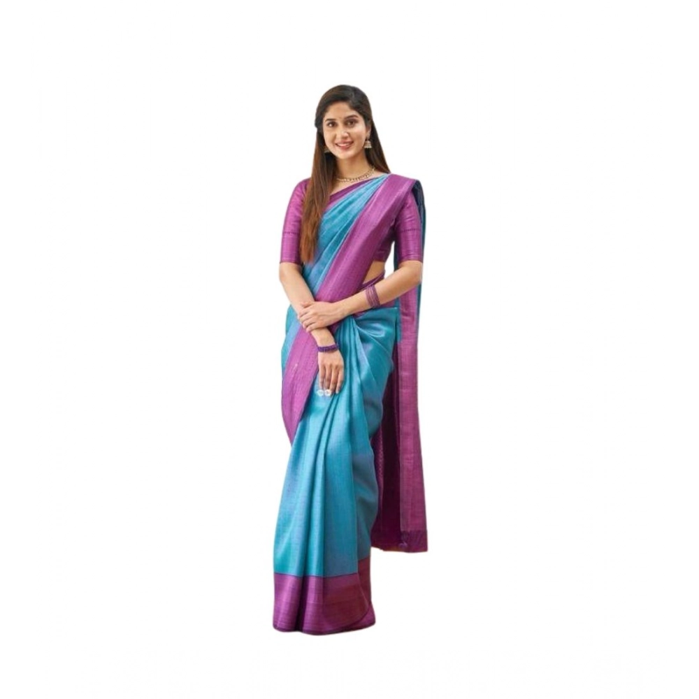 PID-63634-Women-s-Soft-Lichi-Silk-Printed-Saree-With-Unstitched-Blouse-5-5-Mtr-Sku-Blue-1-1000x1000-1.webp Women's Soft Lichi Silk Printed Saree With Unstitched Blouse 5.5Mtr (Sky-Blue) - Image 1