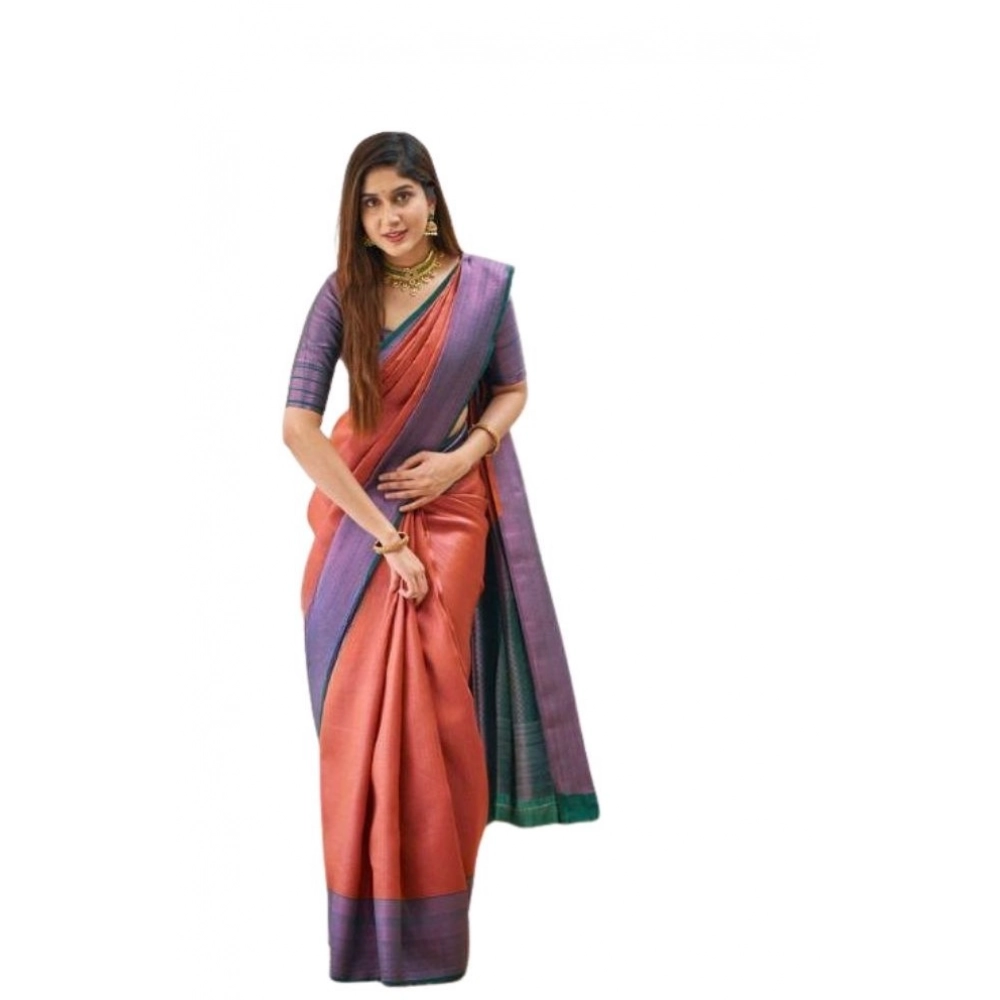 PID-63636-Women-s-Soft-Lichi-Silk-Printed-Saree-With-Unstitched-Blouse-5-5-Mtr-Orange-1-1000x1000-1.webp Women's Soft Lichi Silk Printed Saree With Unstitched Blouse 5.5Mtr (Orange) - Image 1