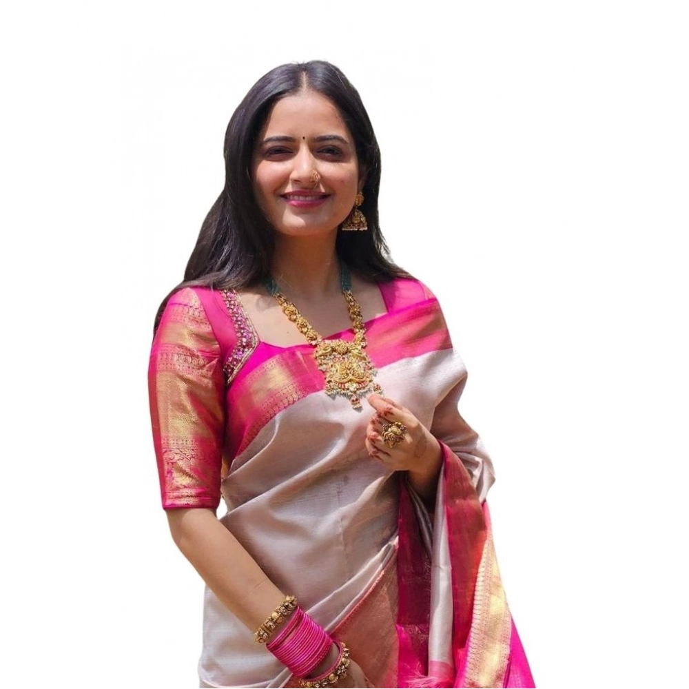 PID-63657-Women-s-Soft-Lichi-Silk-Printed-Saree-With-Unstitched-Blouse-5-5-Mtr-Grey-1-1000x1000-1.webp Women's Soft Lichi Silk Printed Saree With Unstitched Blouse 5.5Mtr (Grey) - Image 1