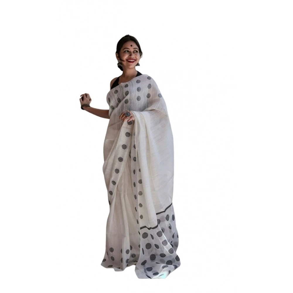 PID-63659-Women-s-Soft-Lilan-Printed-Saree-With-Unstitched-Blouse-5-5-Mtr-White-1-1000x1000-1.webp Women's Soft Lilan Printed Saree With Unstitched Blouse 5.5Mtr (White) - Image 1