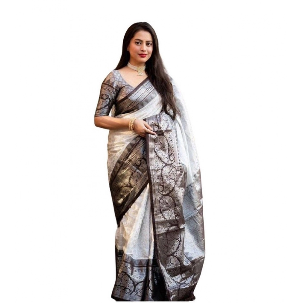 PID-63684-Women-s-Soft-Lichi-Silk-Printed-Saree-With-Unstitched-Blouse-5-5-Mtr-Off-White-1-1000x1000-1.webp Women's Soft Lichi Silk Printed Saree With Unstitched Blouse 5.5Mtr (Off-White) - Image 1