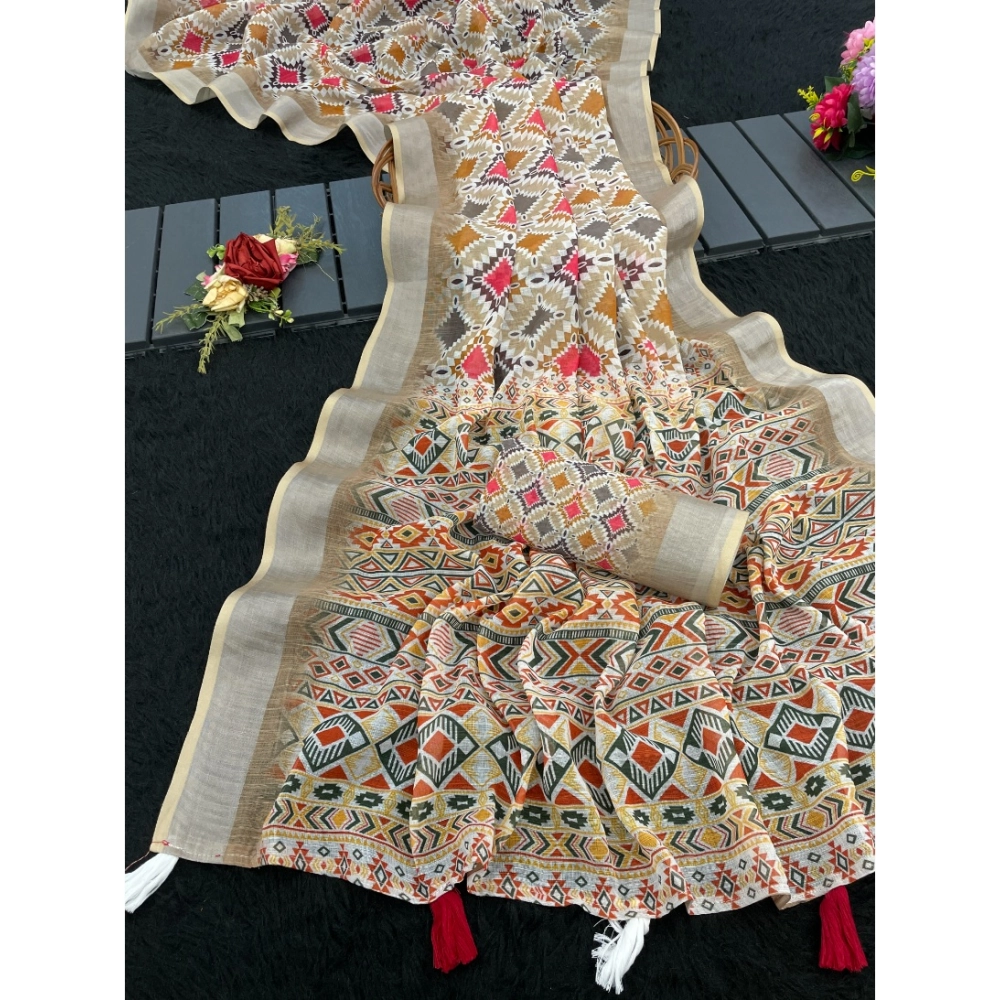 PID-63882-Women-s-Linen-Cotton-Printed-Saree-With-Unstitched-Blouse-5-5-Mtr-Cream-1-1000x1000-1.webp Women's Linen Cotton Printed Saree With Unstitched Blouse 5.5MtrĀ (Cream) - Image 1
