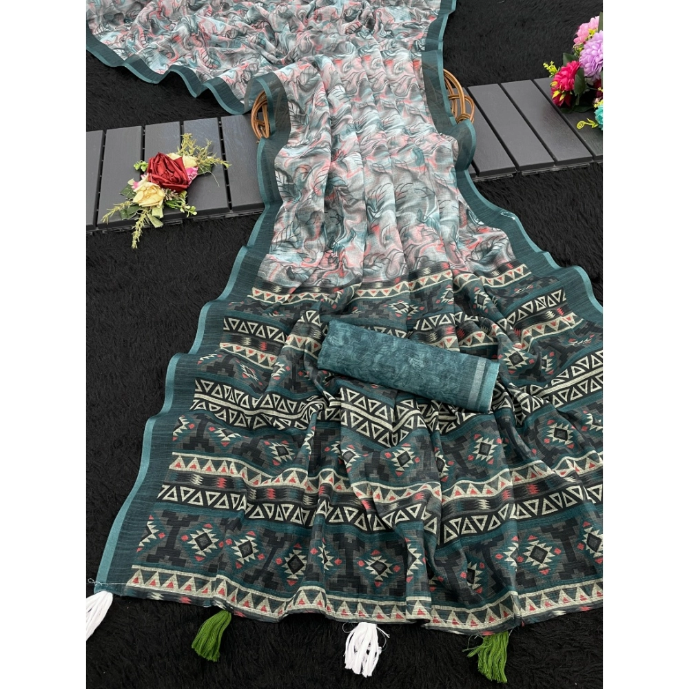 PID-63883-Women-s-Linen-Cotton-Printed-Saree-With-Unstitched-Blouse-5-5-Mtr-Blue-1-1000x1000-1.webp Women's Linen Cotton Printed Saree With Unstitched Blouse 5.5MtrĀ (Blue) - Image 1