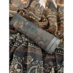 Women's Linen Cotton  Printed Saree With Unstitched Blouse 5.5Mtr (Beige) - Image 2