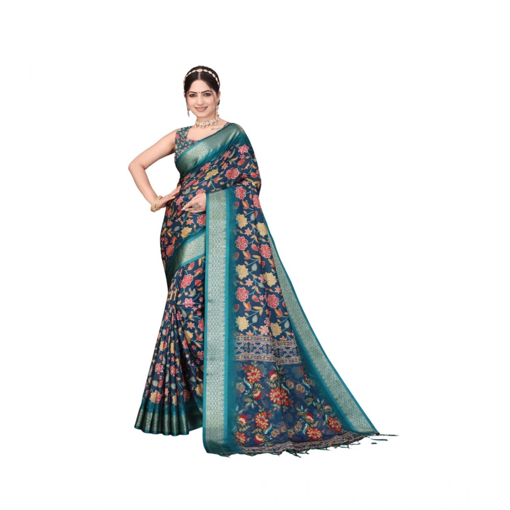 PID-63889-Women-s-Cotton-Silk-Printed-Saree-With-Unstitched-Blouse-5-5-Mtr-Blue-1-1000x1000-1.webp Women's Cotton Silk Printed Saree With Unstitched Blouse 5.5MtrĀ (Blue) - Image 1