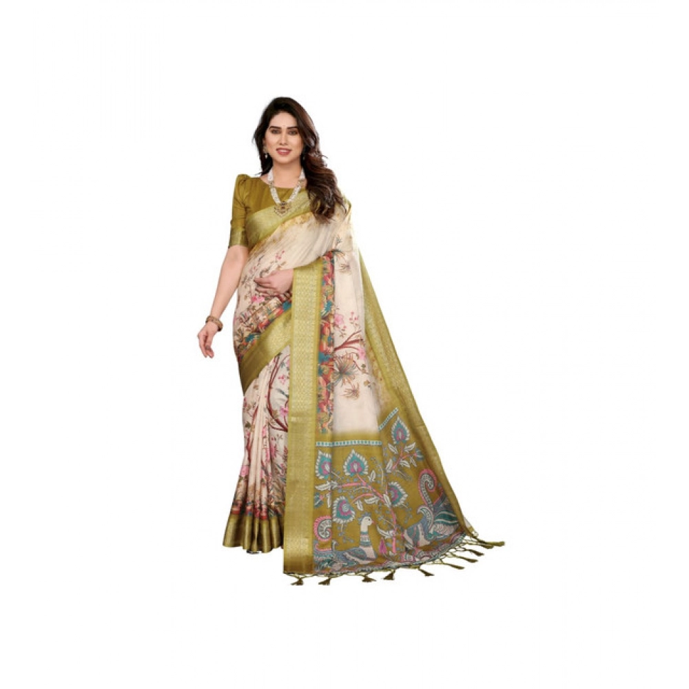 PID-63899-Women-s-Cotton-Silk-Printed-Saree-With-Unstitched-Blouse-5-5-Mtr-Olive-Green-1-1000x1000-1.webp Women's Cotton Silk Printed Saree With Unstitched Blouse 5.5MtrĀ (Olive Green) - Image 1