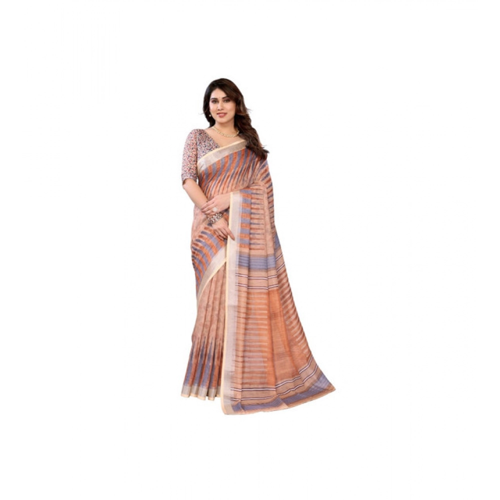 PID-63906-Women-s-Linen-Cotton-Printed-Saree-With-Unstitched-Blouse-5-5-Mtr-Brown-1-1000x1000-1.webp Women's Linen Cotton Printed Saree With Unstitched Blouse 5.5MtrĀ (Brown) - Image 1