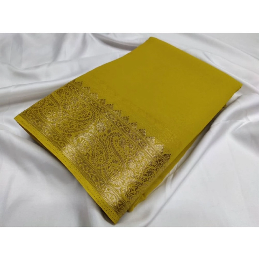 PID-64839-Women-s-Crape-Chit-Pallu-Solid-Saree-With-Unstitched-Blouse-5-5-Mtr-Mustard-Yellow-1-1000x1000-1.webp Women's Crepe Chit Pallu Solid Saree With Unstitched Blouse 5.5MtrĀ (Mustard Yellow) - Image 1