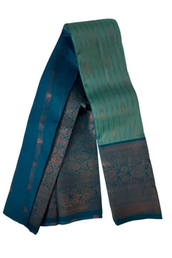 Women's Soft Silk Wooven Saree With Unstitched Blouse 5.5Mtr (Dark Pista)
