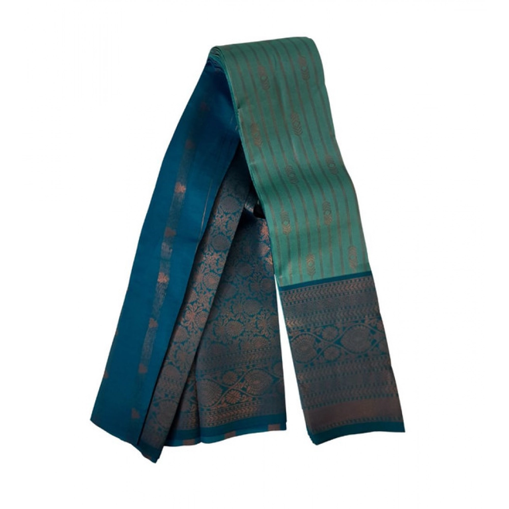 PID-64941-Women-s-Soft-Silk-Wooven-Saree-With-Unstitched-Blouse-5-5-Mtr-Dark-Pista-1-1000x1000-1.webp Women's Soft Silk Wooven Saree With Unstitched Blouse 5.5Mtr (Dark Pista) - Image 1