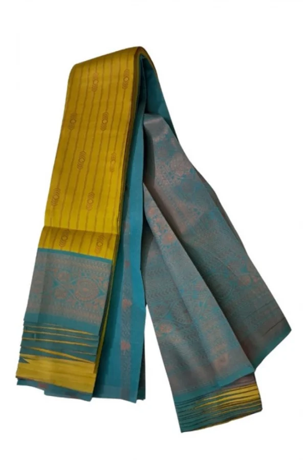 Women's Soft Silk Wooven Saree With Unstitched Blouse 5.5Mtr (Musterd Yellow)