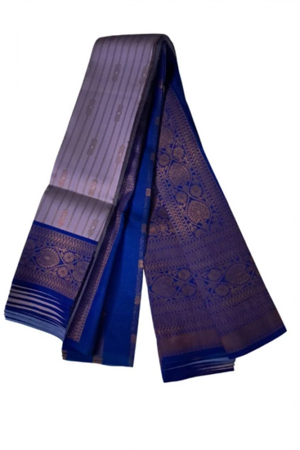 Women's Soft Silk Wooven Saree With Unstitched Blouse 5.5Mtr (Dark Lavender)