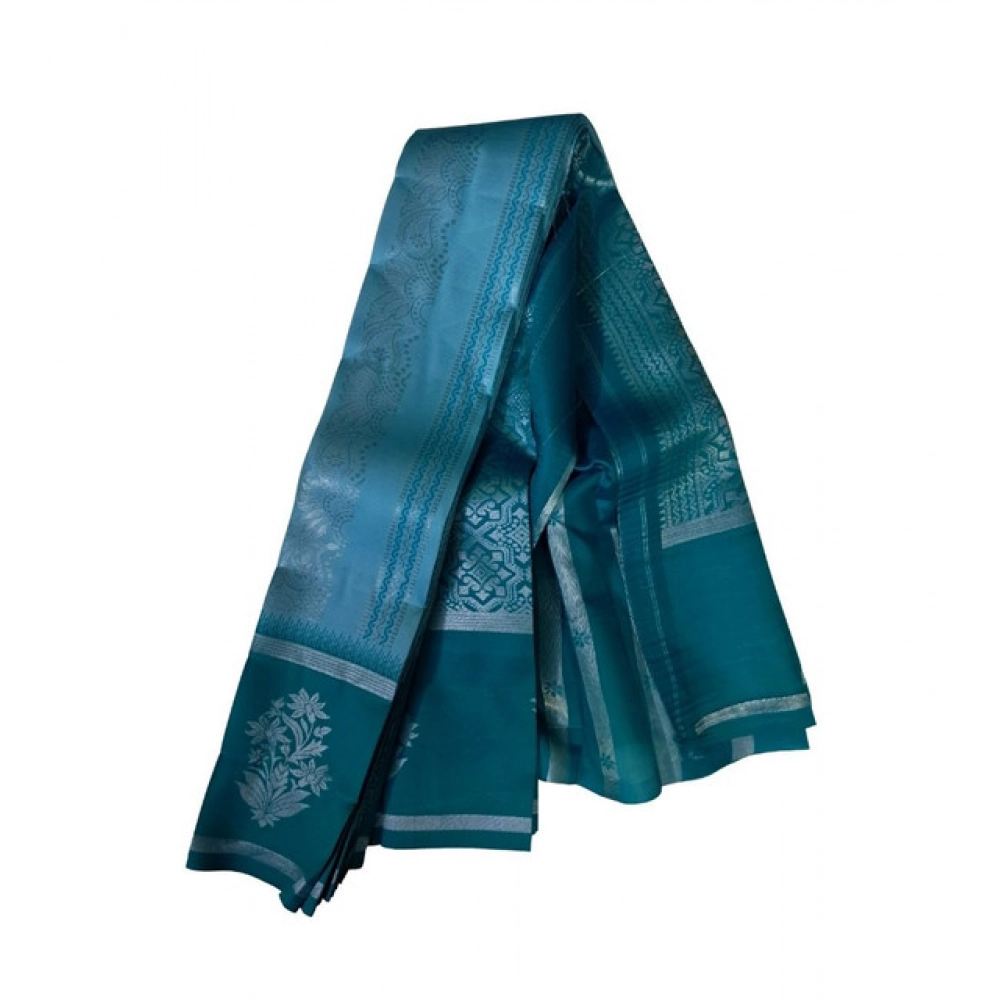 PID-64950-Women-s-Soft-Silk-Wooven-Saree-With-Unstitched-Blouse-5-5-Mtr-Teal-Blue-1-1000x1000-1.webp Women's Soft Silk Wooven Saree With Unstitched Blouse 5.5Mtr (Teal Blue) - Image 1