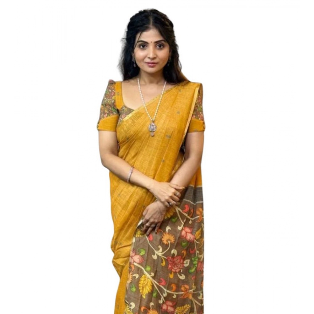 PID-65189-Women-s-Linen-Printed-Saree-With-Unstitched-Blouse-5-5-Mtr-Mustard-1-1000x1000-1.webp Women's Linen Printed Saree With Unstitched Blouse 5.5Mtr (Mustard) - Image 1