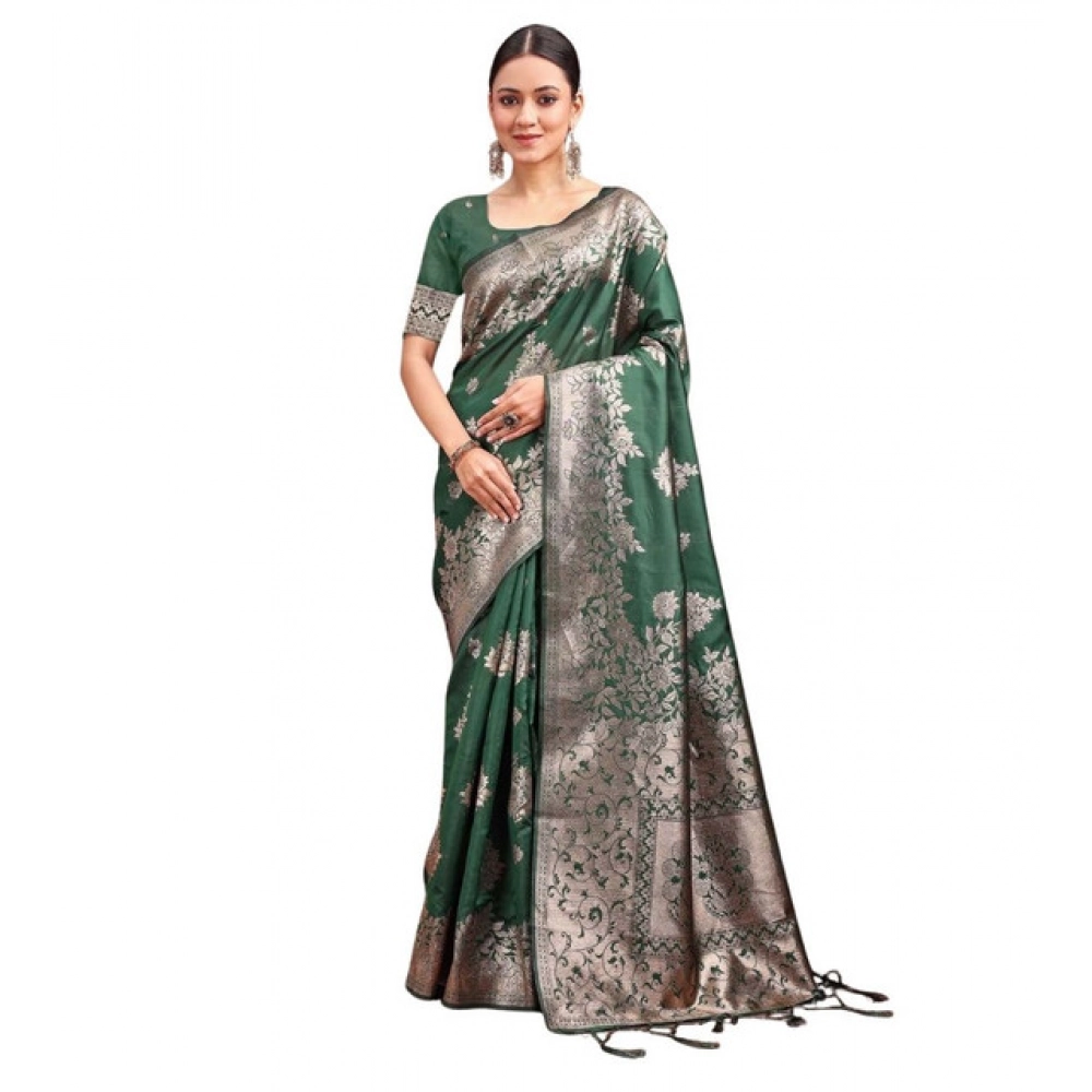PID-65261-Women-s-Banarasi-Silk-Printed-Saree-With-Unstitched-Blouse-5-5-Mtr-Dark-Green-1-1000x1000-1.webp Women's Banarasi Silk Printed Saree With Unstitched Blouse 5.5Mtr (Dark Green) - Image 1
