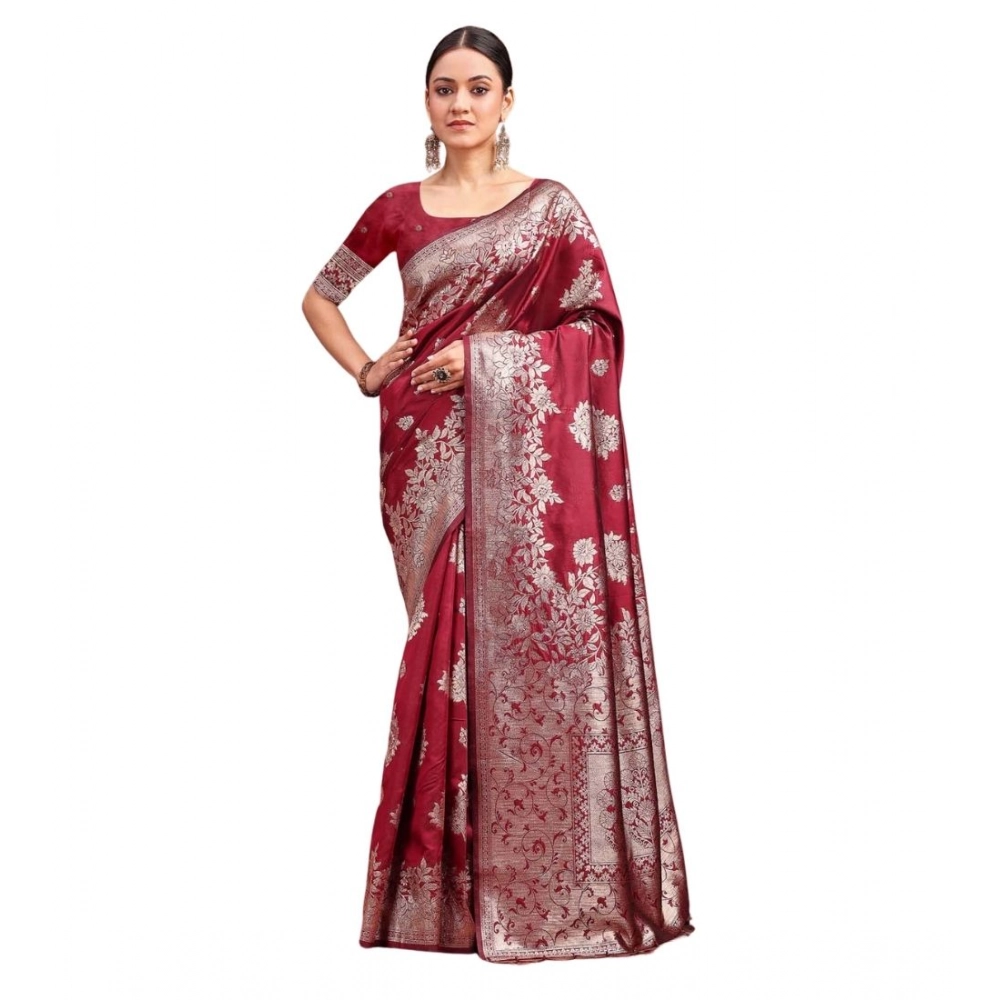 PID-65264-Women-s-Banarasi-Silk-Printed-Saree-With-Unstitched-Blouse-5-5-Mtr-Maroon-1-1000x1000-1.webp Women's Banarasi Silk Printed Saree With Unstitched Blouse 5.5Mtr (Maroon) - Image 1