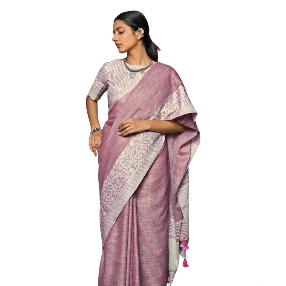 PID-65283-Women-s-Linen-Printed-Saree-With-Unstitched-Blouse-5-5-Mtr-Purple-1-1000x1000-1.webp Women's Linen Printed Saree With Unstitched Blouse 5.5Mtr (Purple) - Image 1