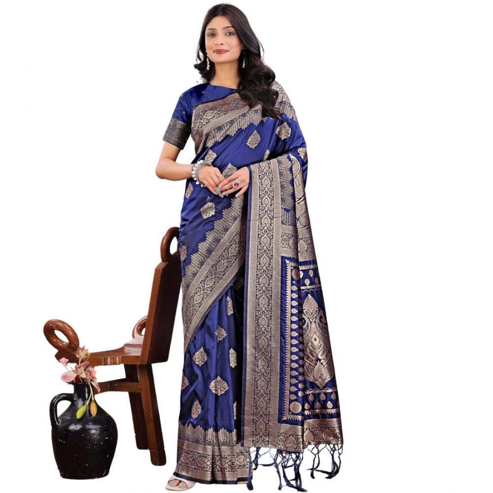 PID-65289-Women-s-Silk-Printed-Saree-With-Unstitched-Blouse-5-5-Mtr-Navy-Blue-1-1000x1000-1.webp Women's Silk Printed Saree With Unstitched Blouse 5.5Mtr (Navy Blue) - Image 1
