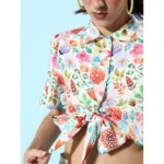 Women's Polyester Floral Short Sleeve Co-Ord Set (Multicolor) - Image 5