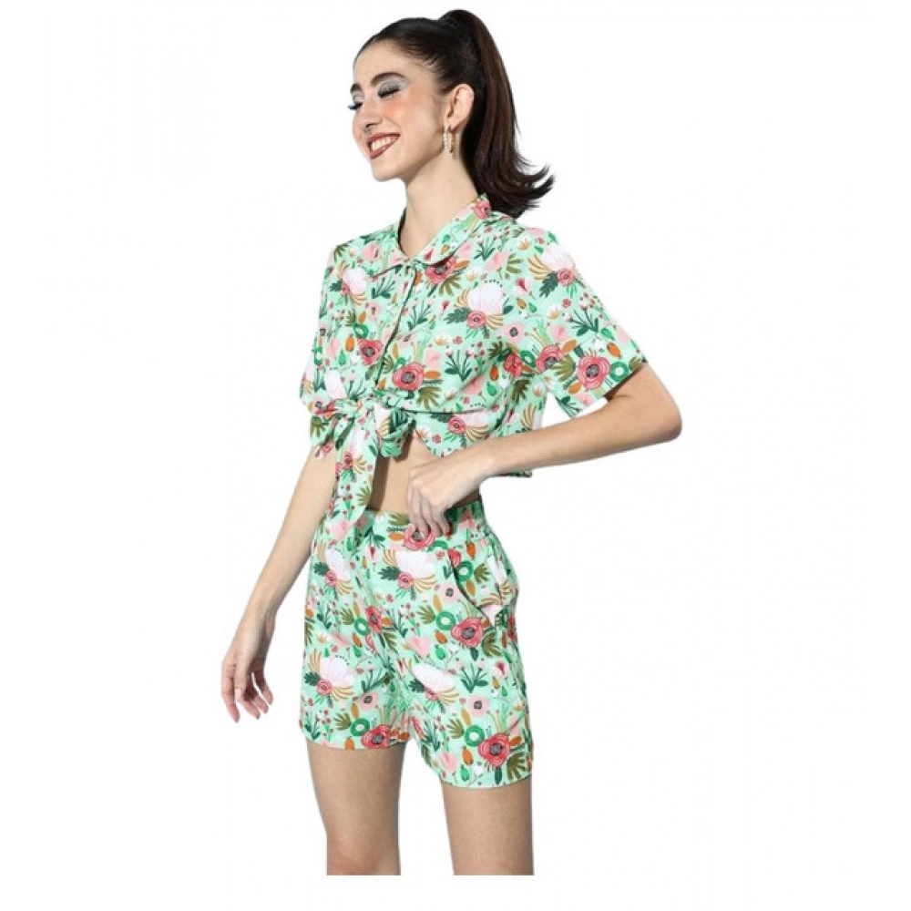 PID-65325-Women-s-Polyester-Floral-Short-Sleeve-Co-Ord-Set-Green-Multi-1-1000x1000-1.webp Women's Polyester Floral Short Sleeve Co-Ord Set (Multicolor) - Image 1