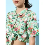 Women's Polyester Floral Short Sleeve Co-Ord Set (Multicolor) - Image 2