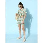 Women's Polyester Floral Short Sleeve Co-Ord Set (Multicolor) - Image 5