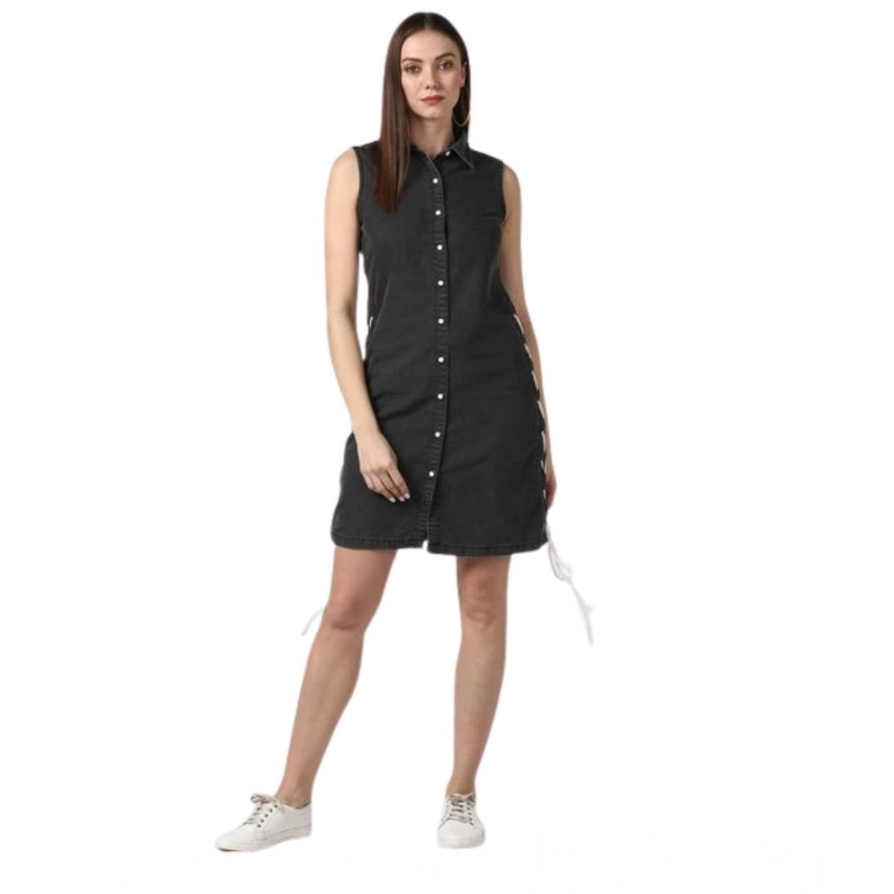 PID-65348-Women-s-Denim-Solid-Sleeveless-Dress-Black-1-1000x1000-1.webp Women's Denim Solid Sleeveless Dress (Black) - Image 1