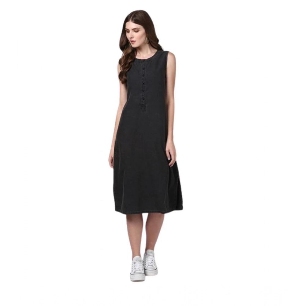 PID-65350-Women-s-Denim-Solid-Sleeveless-Dress-Black-1-1000x1000-1.webp Women's Denim Solid Sleeveless Dress (Black) - Image 1