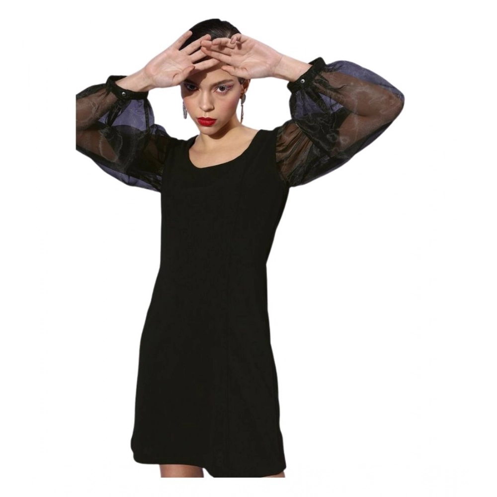 PID-65355-Women-s-Organza-And-Polyester-Lycra-Solid-Long-Sleeves-Dress-Black-1-1000x1000-1.webp Women's Organza And Polyester Lycra Solid Long Sleeves Dress (Black) - Image 1