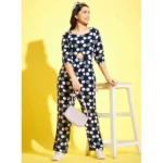 Girl's Cotton Polka 3-4th Sleeve Jumpsuit (Multicolor) - Image 5