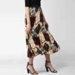 Women's Satin Pleated Elasticated Skirt (Multicolor) - Image 5