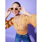 Women's Polyester Floral Long Sleeves Top (Multicolor) - Image 5