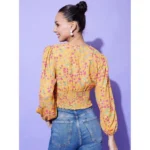 Women's Polyester Floral Long Sleeves Top (Multicolor) - Image 4
