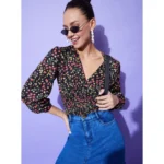 Women's Polyester Floral Long Sleeves Top (Multicolor) - Image 5