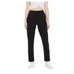Women's Cotton Solid Elasticated Track Pants (Black)