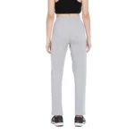Women's Cotton Solid Elasticated Track Pants (Light Grey) - Image 2