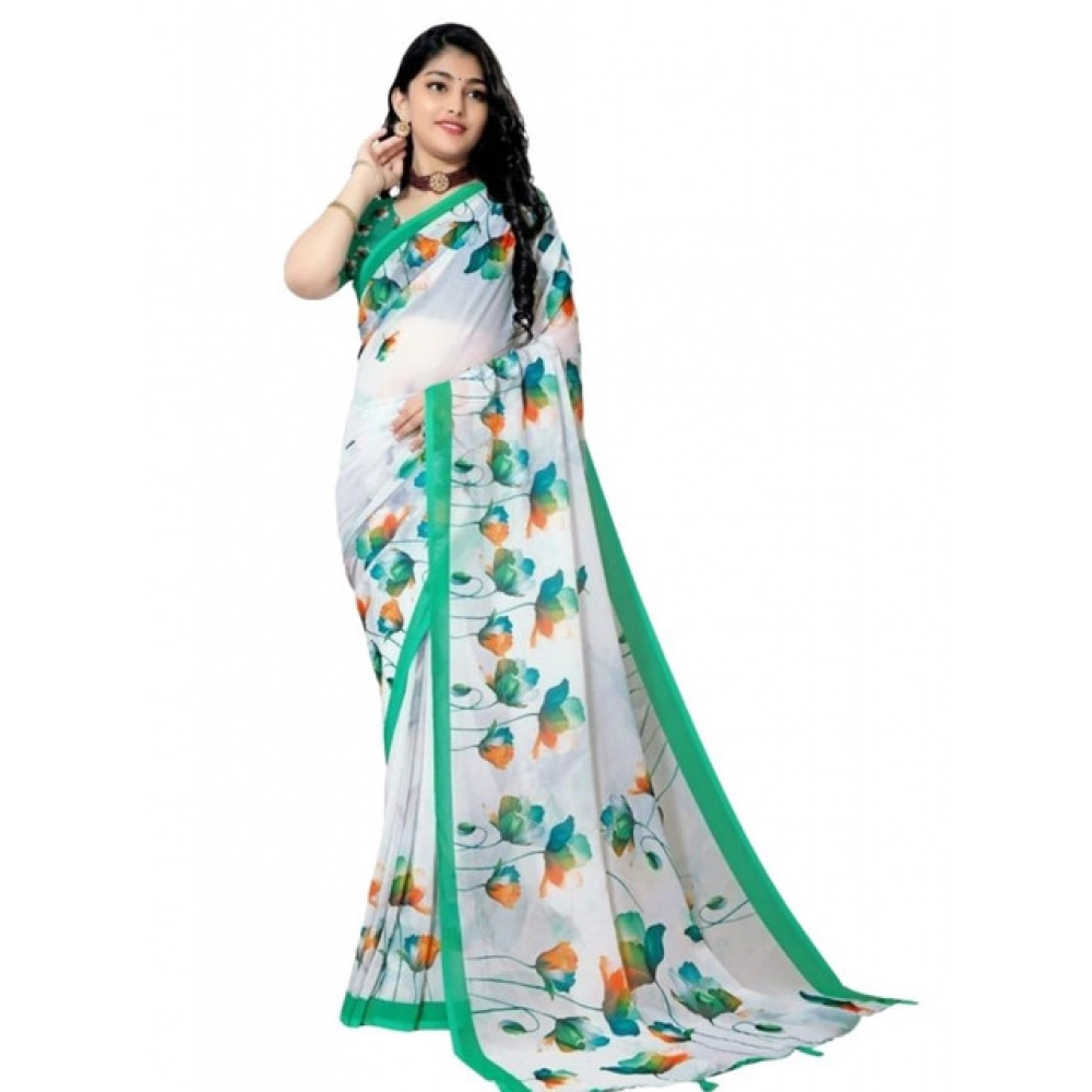 PID-65536-Women-s-Georgette-Floral-Printed-Saree-With-Unstitched-Blouse-5-5-Mtr-Green-1-1000x1000-1.webp Women's Georgette Floral Printed Saree With Unstitched Blouse 5.5Mtr (Green) - Image 1