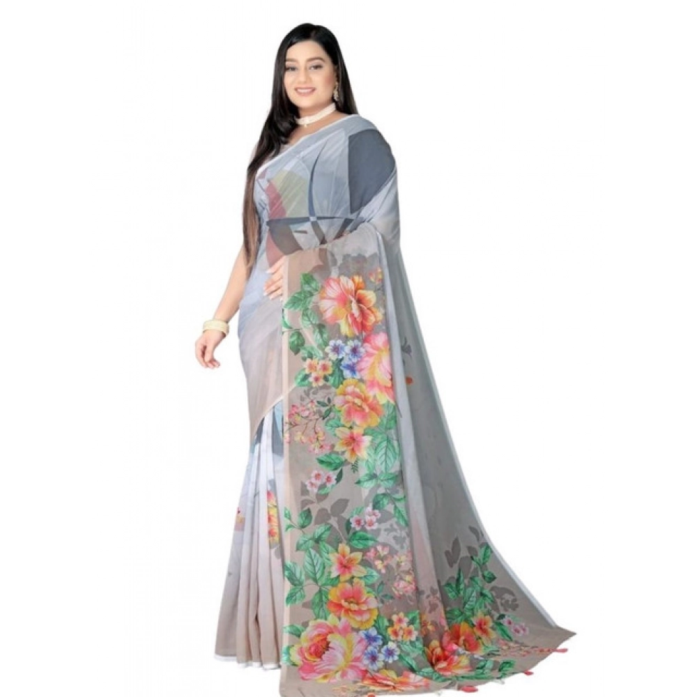 PID-65539-Women-s-Georgette-Floral-Printed-Saree-With-Unstitched-Blouse-5-5-Mtr-Grey-1-1000x1000-1.webp Women's Georgette Floral Printed Saree With Unstitched Blouse 5.5Mtr (Grey) - Image 1
