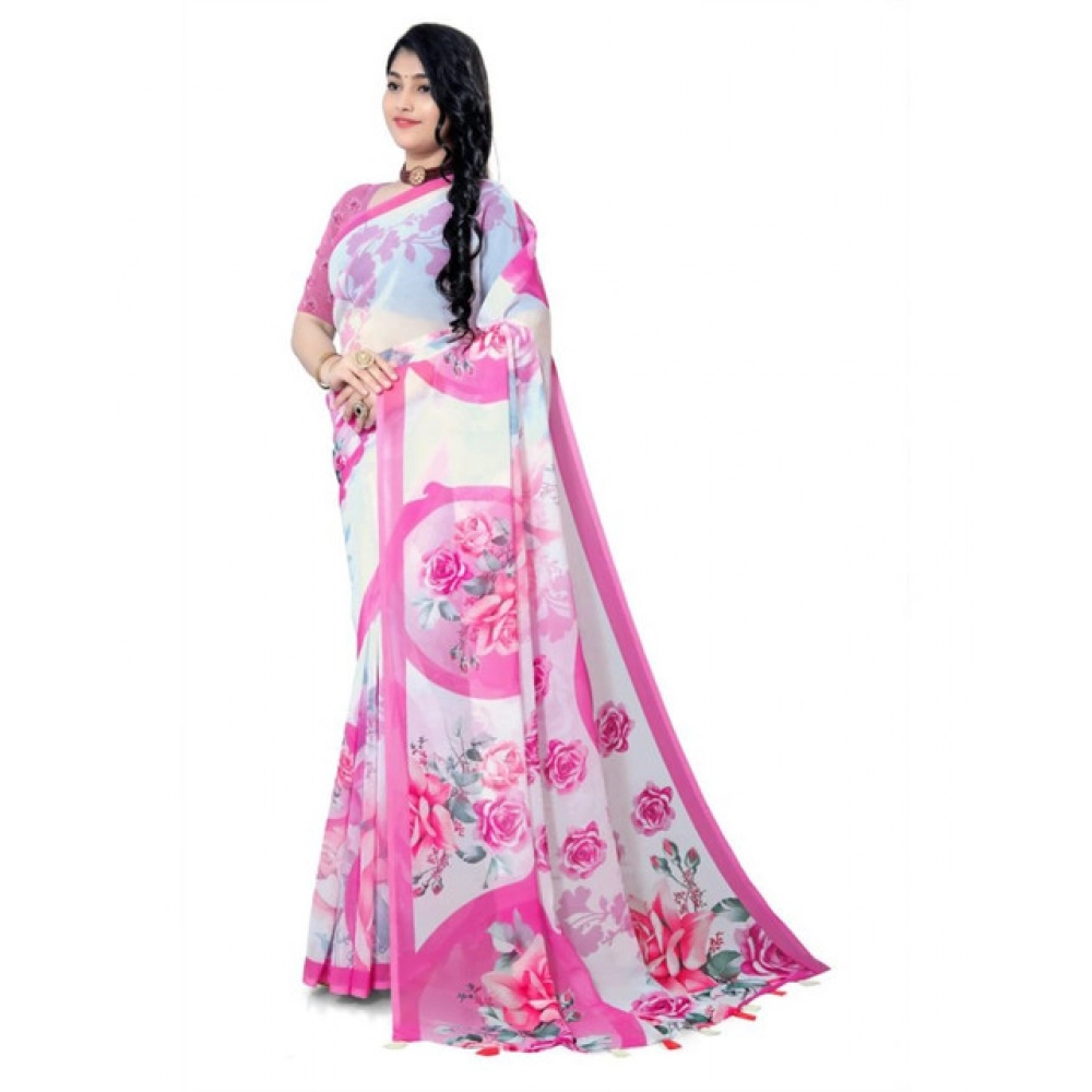 PID-65543-Women-s-Georgette-Floral-Printed-Saree-With-Unstitched-Blouse-5-5-Mtr-Pink-2-1000x1000-1.webp Women's Georgette Floral Printed Saree With Unstitched Blouse 5.5Mtr (Pink) - Image 1