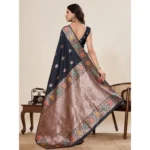 Women's Faux_Banarasi_Silk Woven Saree With Unstitched Blouse 5.5Mtr (Black) - Image 2