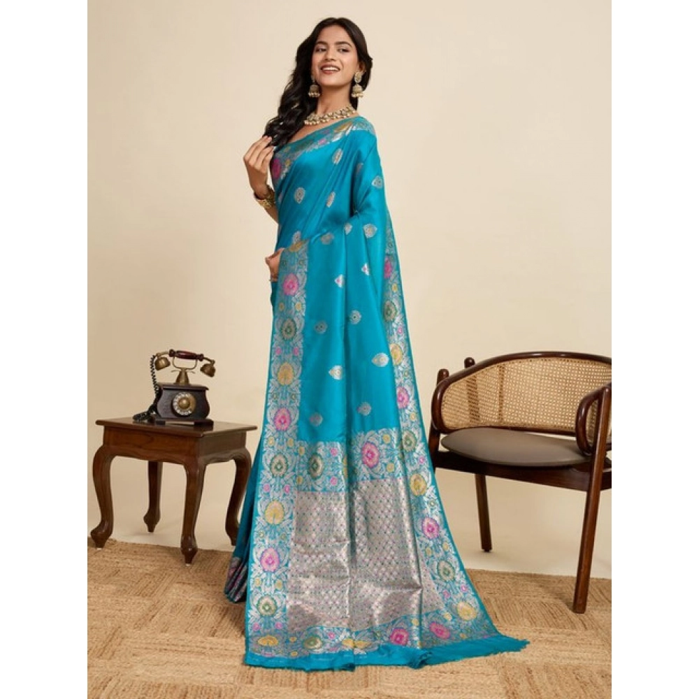 PID-65597-Women-s-Faux-Banarasi-Silk-Woven-Saree-With-Unstitched-Blouse-5-5-Mtr-Turquoise-2-1000x1000-1.webp Women's Faux_Banarasi_Silk Woven Saree With Unstitched Blouse 5.5Mtr (Turquoise) - Image 1