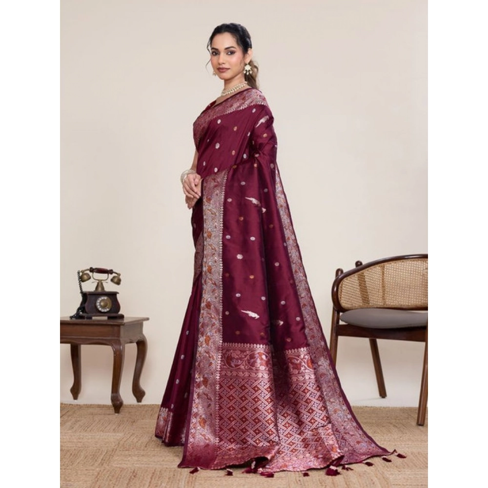 PID-65605-Women-s-Jacquard-Woven-Saree-With-Unstitched-Blouse-5-5-Mtr-Maroon-2-1000x1000-1.webp Women's Jacquard Woven Saree With Unstitched Blouse 5.5Mtr (Maroon) - Image 1